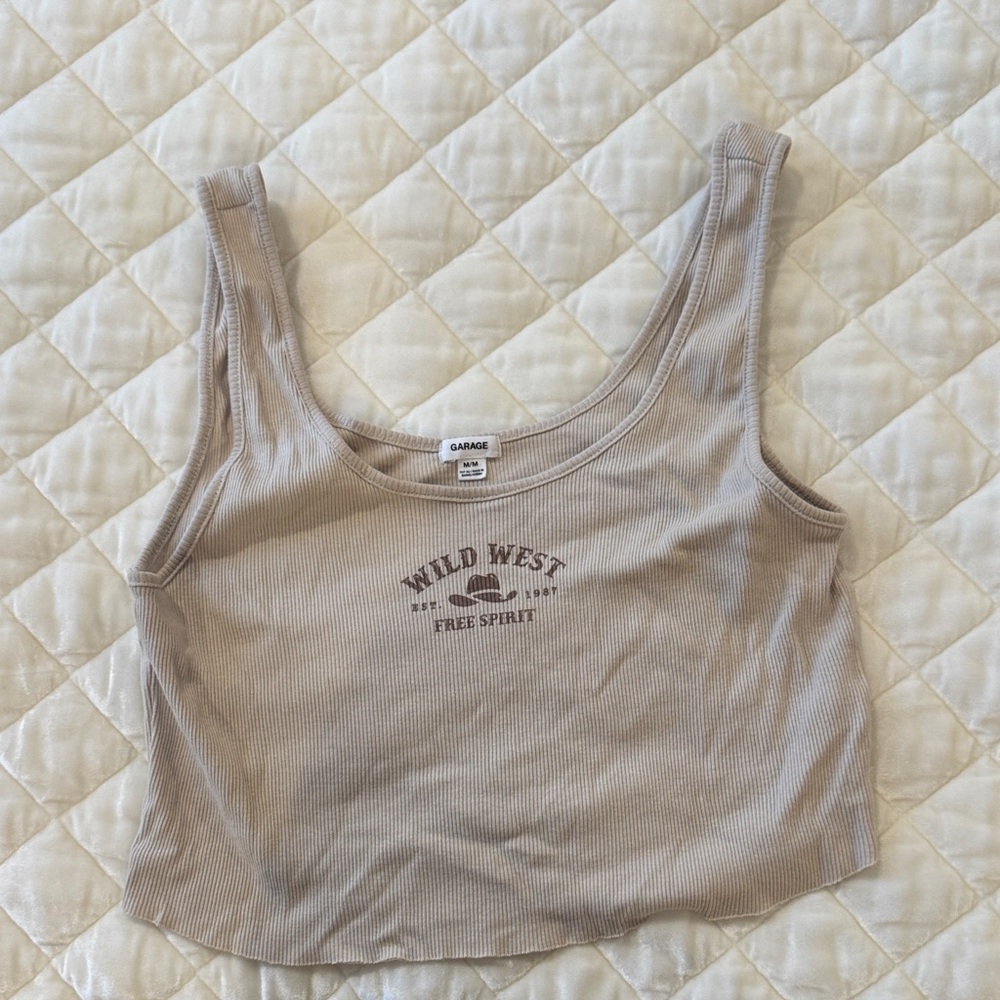 Garage Wild West Tan Crop Top